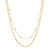 Thumbnail Image 0 of Double Bead and Mirror Cable Chain Necklace in 10K Solid Gold Bonded Sterling Silver - 17"