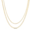 Thumbnail Image 0 of Double Flat Curb Chain Necklace in 10K Hollow Gold Bonded Sterling Silver - 17"