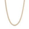 Thumbnail Image 0 of Made in Italy 4mm Diamond-Cut Pavé Double Curb Chain Necklace in 10K Hollow Gold - 22"