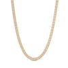 Thumbnail Image 1 of Made in Italy 4mm Diamond-Cut Pavé Double Curb Chain Necklace in 10K Hollow Gold - 22"