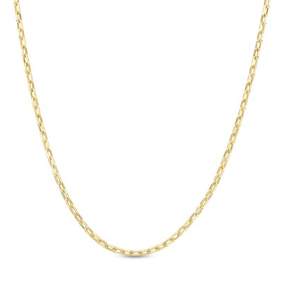 10K Hollow Gold Diamond-Cut Seven Sided Cable Chain Made in Italy - 18"