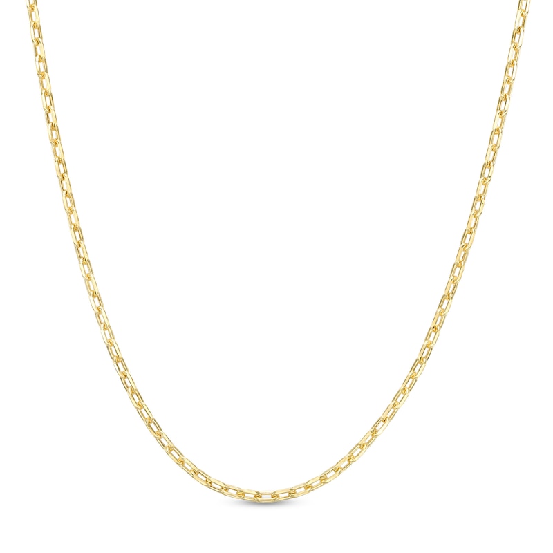 Made in Italy Diamond-Cut Seven Sided Cable Chain Necklace in 10K Hollow Gold- 18"