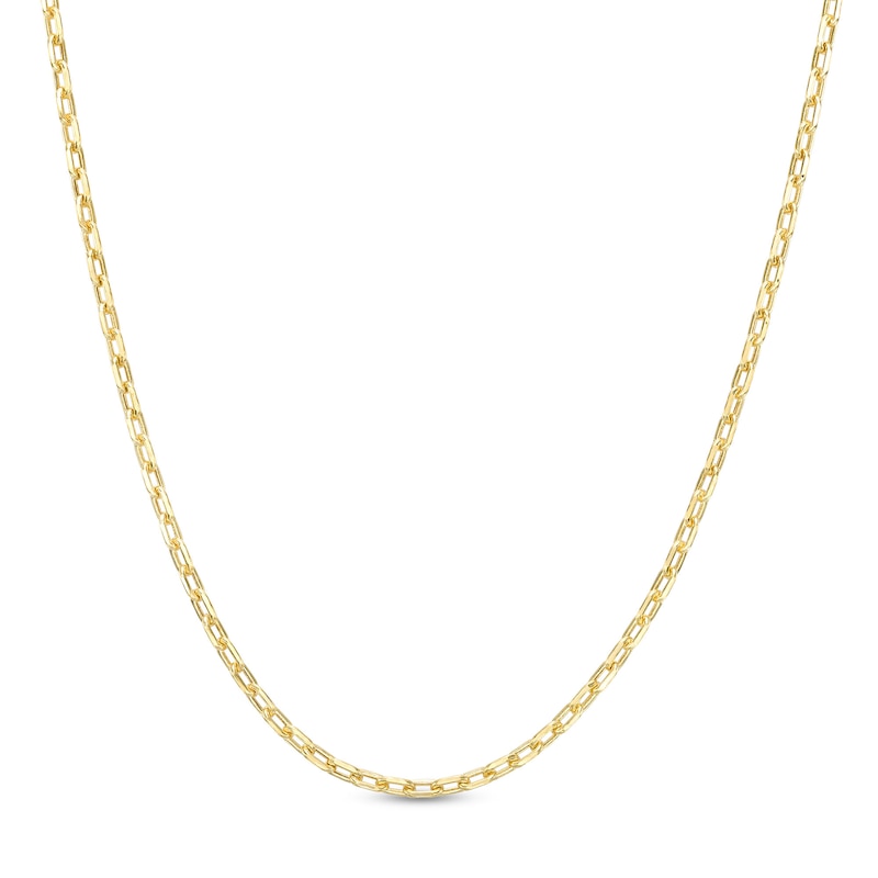 10K Hollow Gold Diamond-Cut Seven Sided Cable Chain Made in Italy - 18"