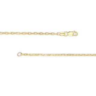 10K Hollow Gold Diamond-Cut Seven Sided Cable Chain Made in Italy - 18"