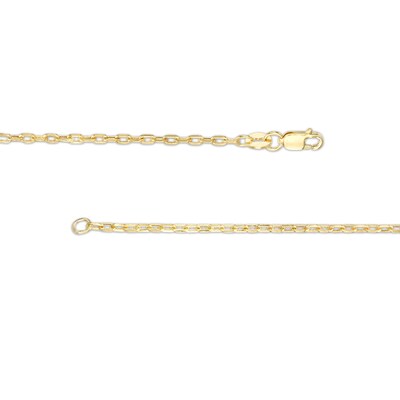 10K Hollow Gold Diamond-Cut Seven Sided Cable Chain Made in Italy - 18"