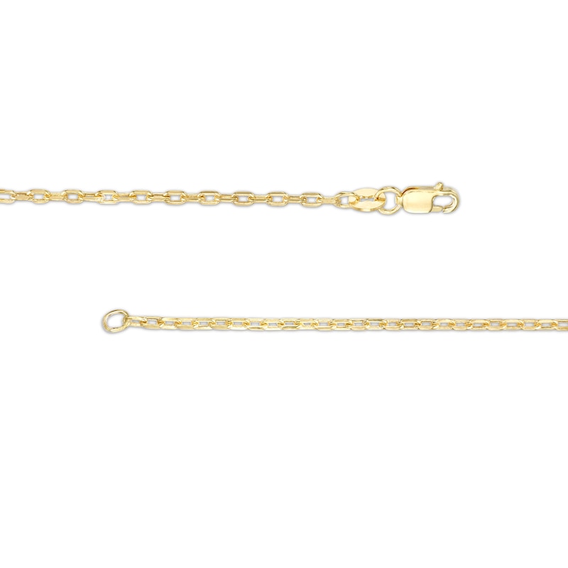 Main Image 2 of 10K Hollow Gold Diamond-Cut Seven Sided Cable Chain Made in Italy - 18"