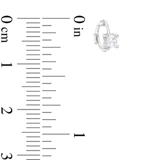 Cubic Zirconia Mini Huggie Hoop Earrings in Solid Sterling Silver