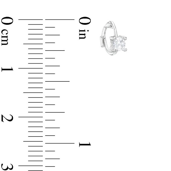 Cubic Zirconia Mini Huggie Hoop Earrings in Solid Sterling Silver