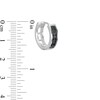 Cubic Zirconia Black Huggie Hoop Earring in Solid Sterling Silver