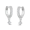 Thumbnail Image 0 of Cubic Zirconia Dainty Dangle Huggie Hoop Earrings in Solid Sterling Silver