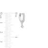 Thumbnail Image 1 of Cubic Zirconia Dainty Dangle Huggie Hoop Earrings in Solid Sterling Silver