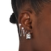 Thumbnail Image 3 of Cubic Zirconia Dainty Dangle Huggie Hoop Earrings in Solid Sterling Silver