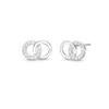 Thumbnail Image 1 of Cubic Zirconia Double Circle Stud Earrings in Solid Sterling Silver