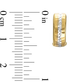 Two-Tone Mirror Finish Huggie Hoop Earrings in 10K Gold