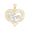 Thumbnail Image 0 of #1 Mom XO Heart Necklace Charm in 10K Two-Tone Gold