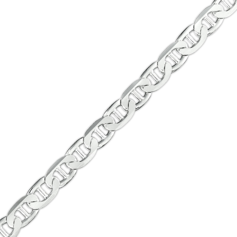 Sterling Silver Diamond-Cut Mariner Chain Anklet Made in Italy