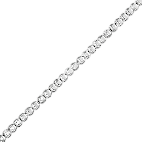 Sterling Silver Diamond-Cut Bead Chain Anklet Made in Italy