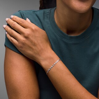 Sterling Silver Diamond-Cut Valentino Chain Anklet Made in Italy