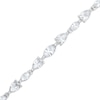 Thumbnail Image 0 of Cubic Zirconia Oval and Marquise Bracelet in Semi-Solid Sterling Silver - 7"