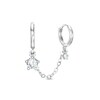 Thumbnail Image 1 of Semi-Solid Sterling Silver CZ Chain Double Huggie Hoop Single Earring