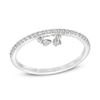 Thumbnail Image 0 of Cubic Zirconia Dangle Heart Ring in Solid Sterling Silver - Size 7