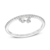 Thumbnail Image 1 of Cubic Zirconia Dangle Heart Ring in Solid Sterling Silver - Size 7