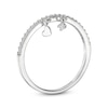 Thumbnail Image 2 of Cubic Zirconia Dangle Heart Ring in Solid Sterling Silver - Size 7