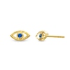 Thumbnail Image 1 of Cubic Zirconia Evil Eye Stud Earrings in 10K Solid Gold