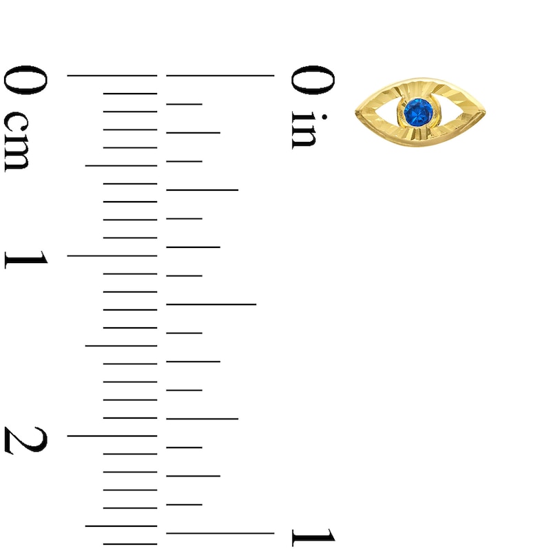 Main Image 2 of Cubic Zirconia Evil Eye Stud Earrings in 10K Solid Gold