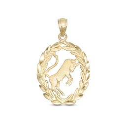 ​​​​​​​Oval Garland Taurus Necklace Charm in 10K Gold