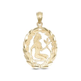 Oval Garland Virgo Necklace Charm in 10K Gold