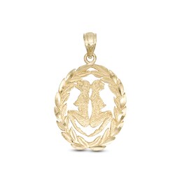 Oval Garland Gemini Necklace Charm in 10K Gold