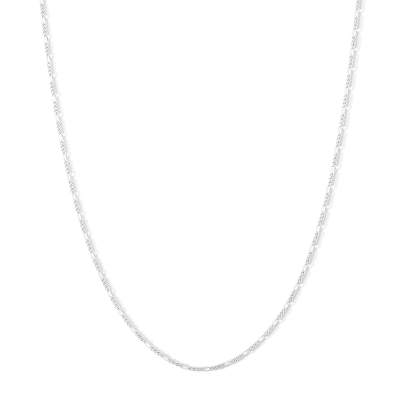 Sterling Silver Diamond-Cut Figaro Chain Made in Italy - 18"