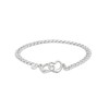 Thumbnail Image 1 of Made in Italy Diamond-Cut Pavé Interlocking Heart Curb Chain Bracelet in Solid Sterling Silver - 7.5"