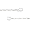 Thumbnail Image 2 of Made in Italy Diamond-Cut Pavé Interlocking Heart Curb Chain Bracelet in Solid Sterling Silver - 7.5"