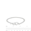 Thumbnail Image 2 of Made in Italy Diamond-Cut Pavé Interlocking Heart Curb Chain Bracelet in Solid Sterling Silver - 7.5"