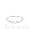 Thumbnail Image 3 of Made in Italy Diamond-Cut Pavé Interlocking Heart Curb Chain Bracelet in Solid Sterling Silver - 7.5"
