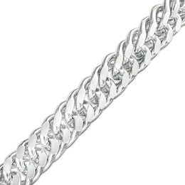 Made in Italy 7.6mm Diamond-Cut Double Curb Chain Bracelet in Solid Sterling Silver - 8&quot;