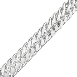 Made in Italy 7.6mm Diamond-Cut Double Curb Chain Bracelet in Solid Sterling Silver - 8"