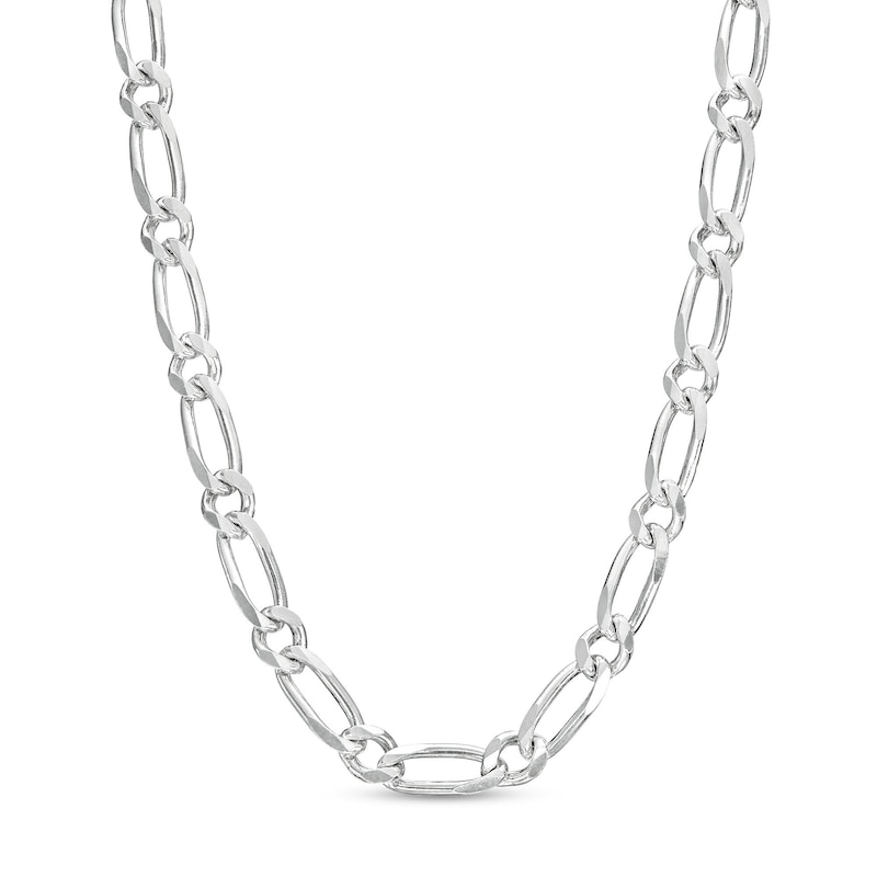 Made in Italy 3mm Diamond-Cut Flat Figaro Chain Necklace in Solid Sterling Silver - 20"