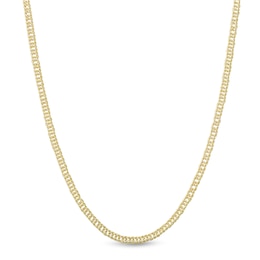 Made in Italy Double Curb Chain Necklace in 10K Hollow Gold- 18&quot;