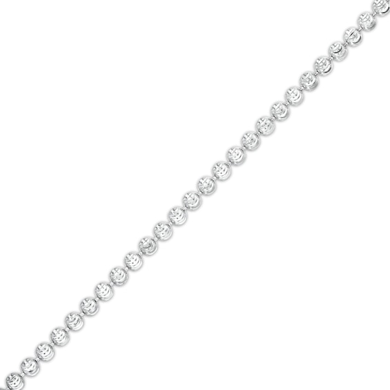 Made in Italy Diamond-Cut Beaded Chain Bracelet in Solid Sterling Silver -7.50"