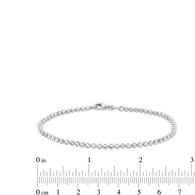 Made in Italy Diamond-Cut Beaded Chain Bracelet in Solid Sterling Silver -7.50"