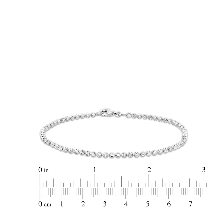 Made in Italy Diamond-Cut Beaded Chain Bracelet in Solid Sterling Silver -7.50"