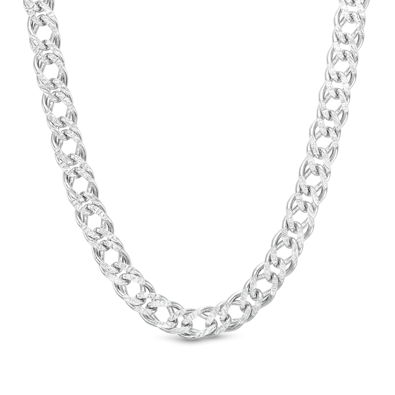 ​​​​​​​Made in Italy Diamond-Cut Curb Chain Necklace in Solid Sterling Silver - 22"