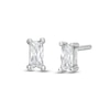 Thumbnail Image 0 of Cubic Zirconia Rectangle Stud Earrings in Semi-Solid Sterling Silver