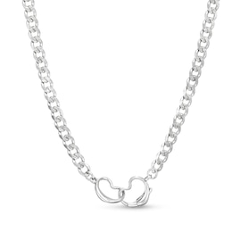 Solid Sterling Silver Interlocking Heart Chain Made in Italy