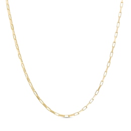 Made in Italy Diamond-Cut Square Link Chain Necklace in 10K Solid Gold- 18&quot;