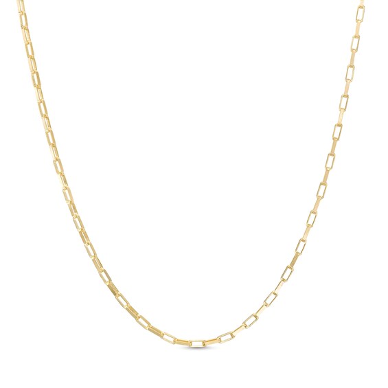 Made in Italy Diamond-Cut Square Link Chain Necklace in 10K Solid Gold- 18"