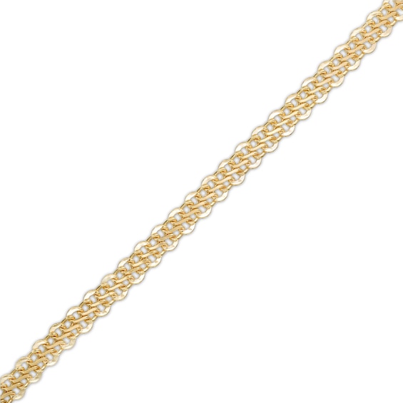 Made in Italy Diamond-Cut Infinity Link Chain Bracelet in 10K Hollow Gold- 7.5"